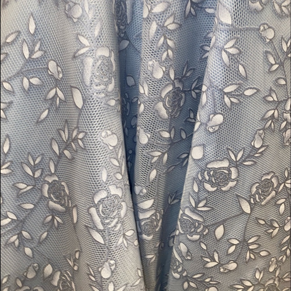 Baby Blue pastel floral glitter prom dress - Picture 5 of 9